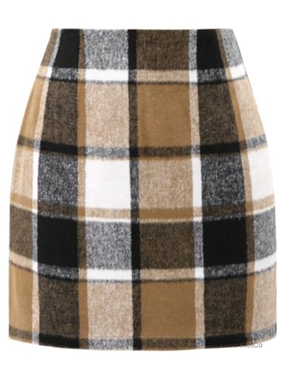 High Waisted Plaid Mini Skirt Bodycon Fall Winter Fitted Flannel Skirt